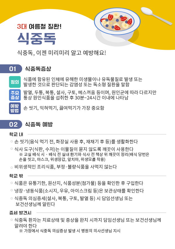 3대 여름철 질환! 식중독